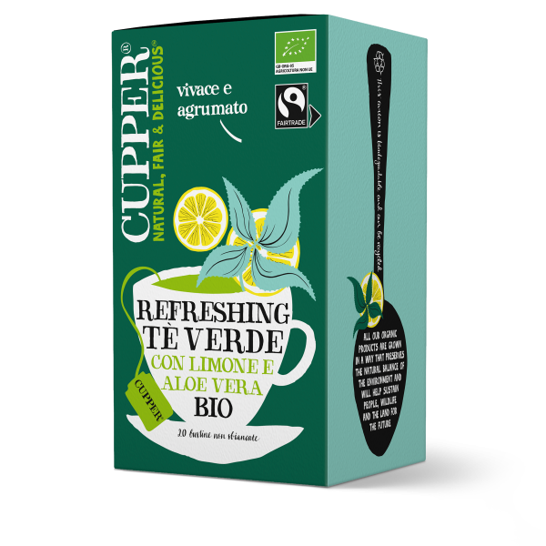 Tè verde al limone e aloe vera biologico e fairtrade