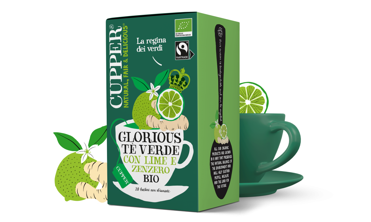 Tè verde lime e zenzero biologico e fairtrade